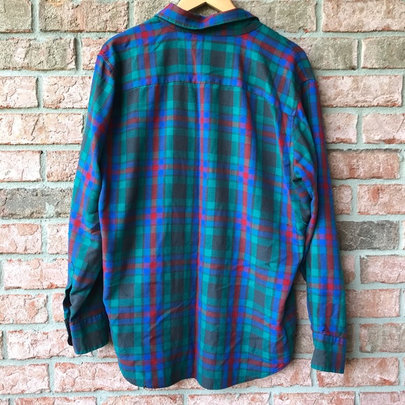 Blue and Green Long Sleeve Flannel Button Up (XL) - Picture 3 of 3